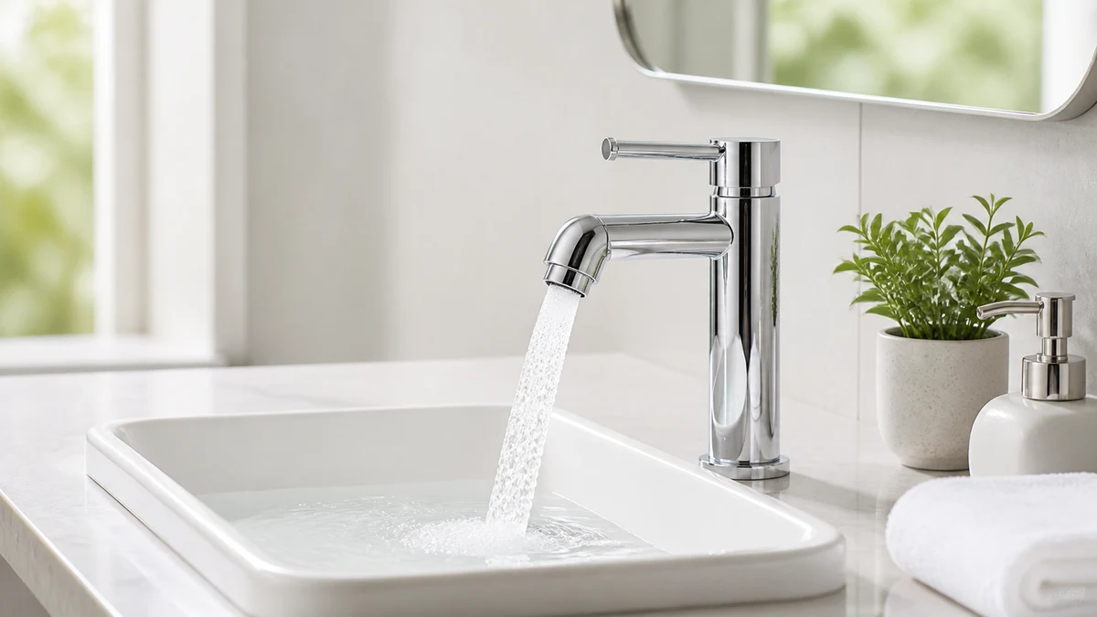 Micro-Nano Bubble Bathroom Faucet installed in a bathroom sink setting