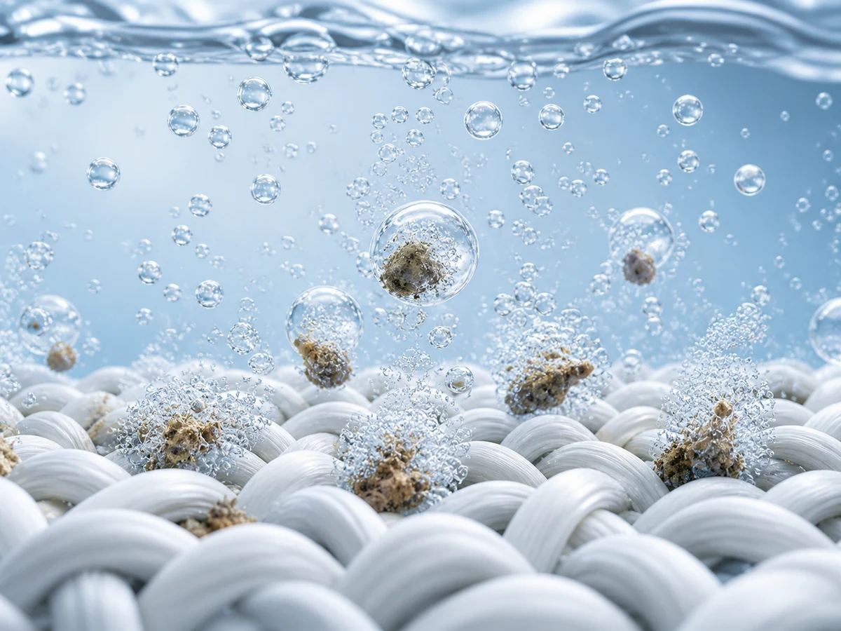 Fine bubbles contacting surface residue